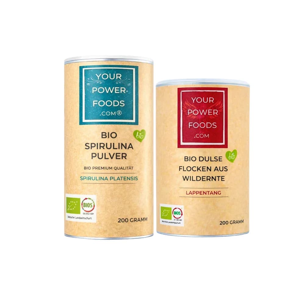 Bio Dulse Flocken 200g & Bio Spirulina Pulver 200g Set
