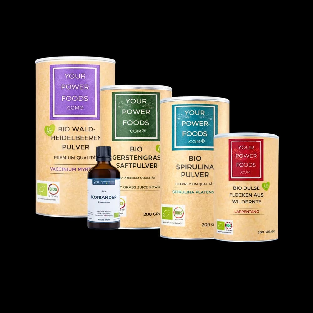 Heavy Metal Detox, POWERFOOD Set, HMDS, mit Bio Koriander Tinktur