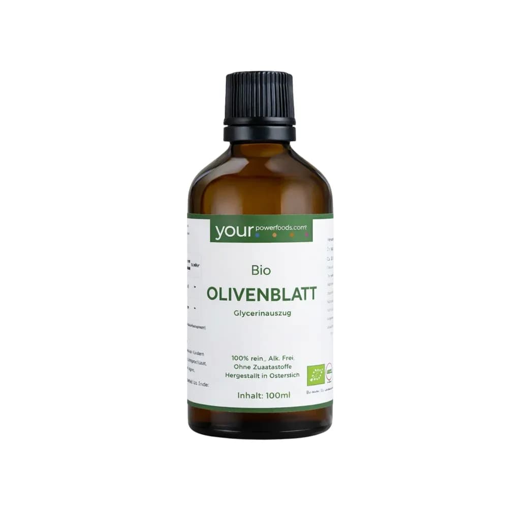 Bio Olivenblatt Tinktur, konform, alkoholfrei, 100 ml