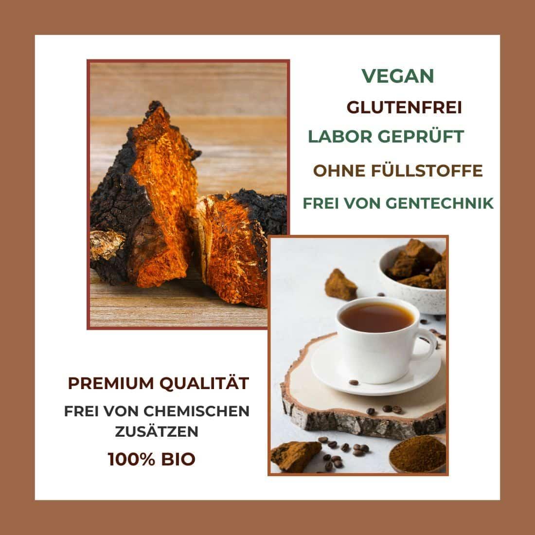 Chaga Extrakt Pulver Bio, 7 - Fach hoch konzentriert, 100g