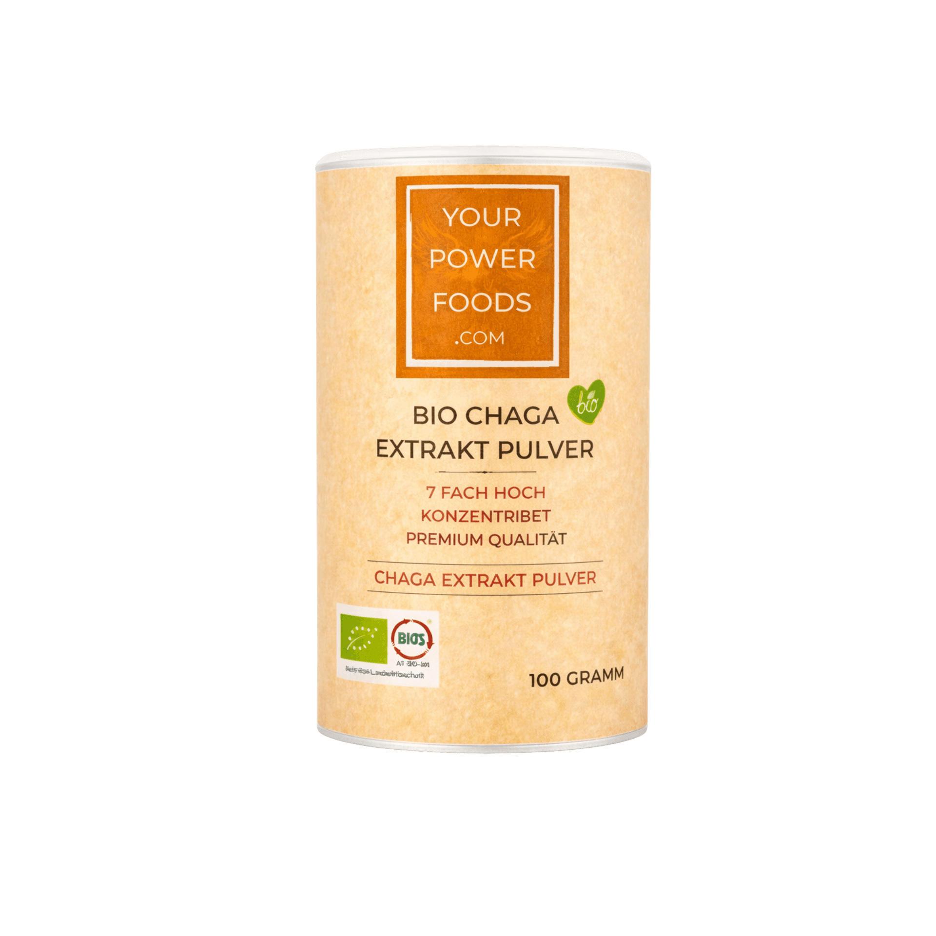 Chaga Extrakt Pulver Bio, 7 - Fach hoch konzentriert, 100g