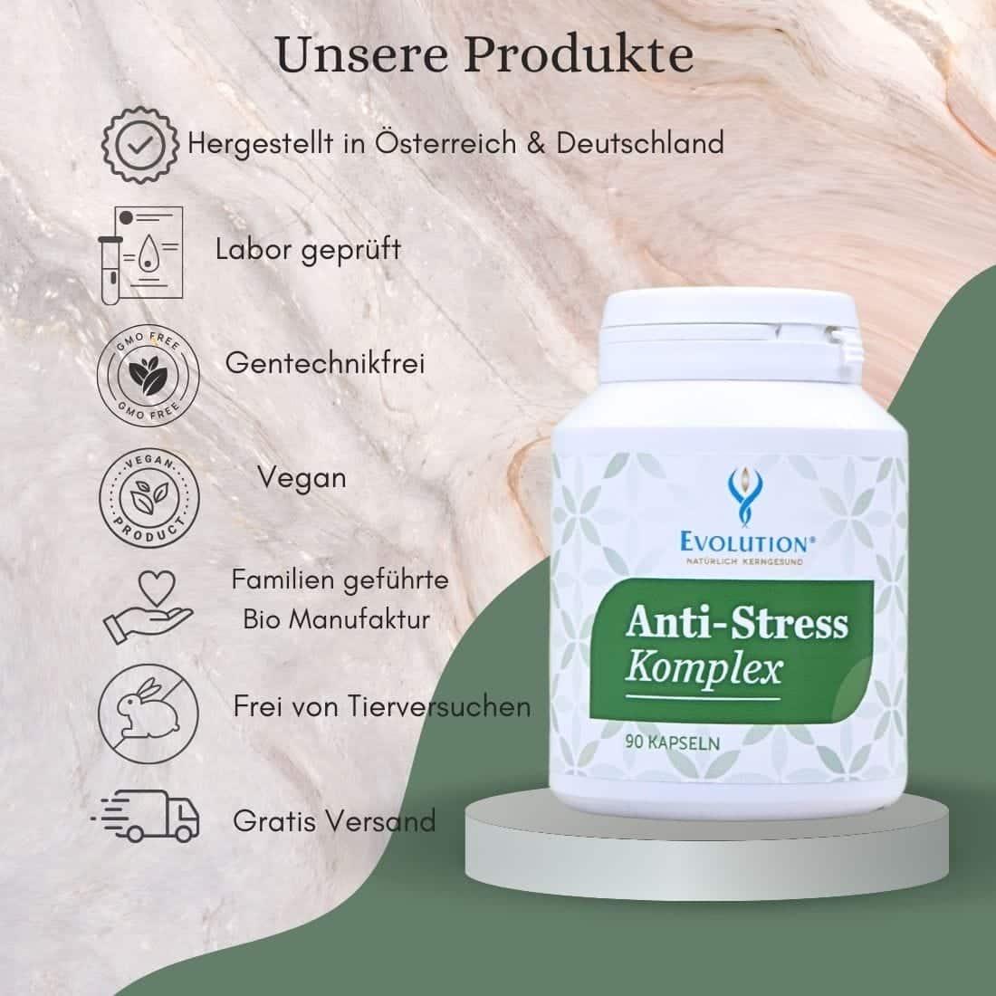 Anti Stress Komplex – Rein pflanzlich, 90 Kapseln