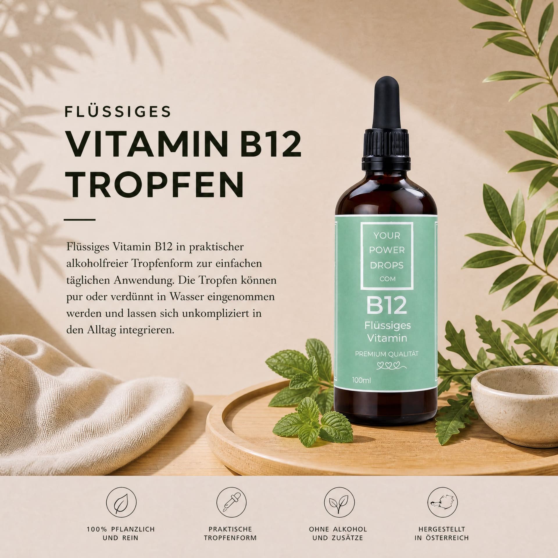 Vitamin B12, konform, hochdosiert, alkoholfrei, 2+1 Gratis