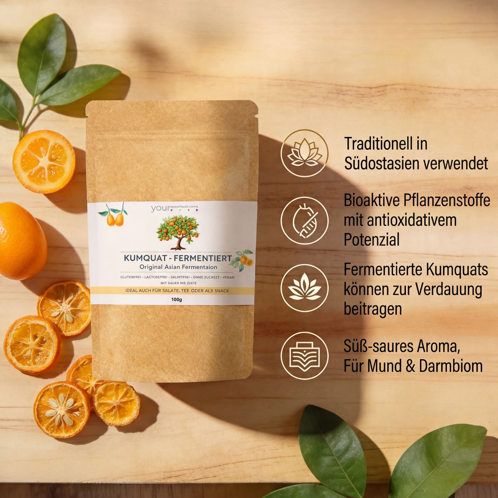 Kumquat fermentiert, 100g, Premium Qualität