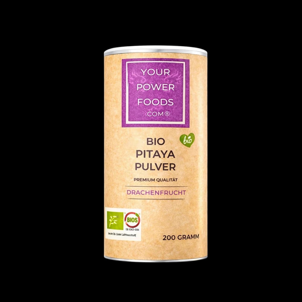 Pitaya Pulver, Bio, 200g, rotes Drachenfrucht Pulver, Red Dragon Powder