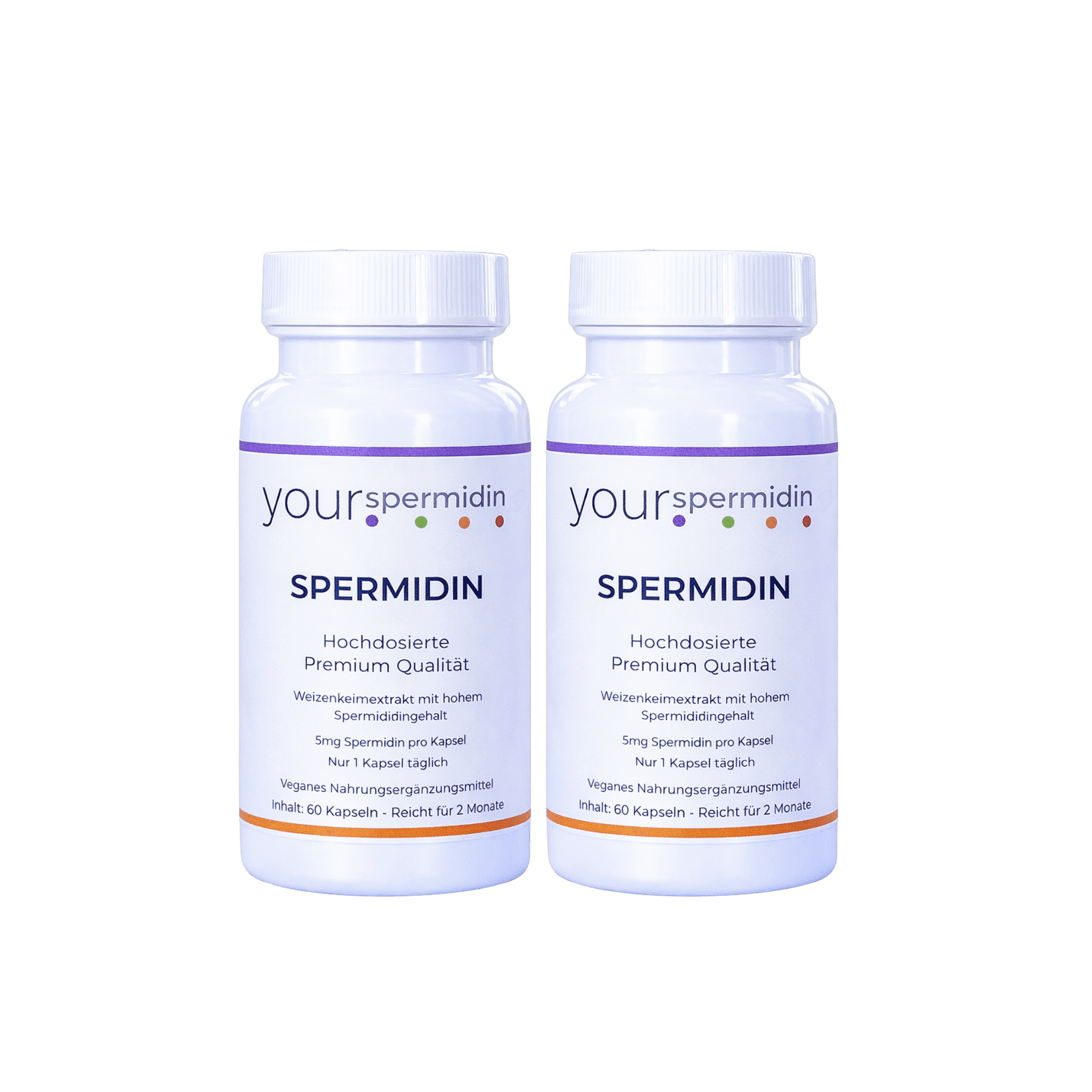 Spermidin, 5mg hochdosiert, Vorteilsset, 2 x 60 Kapseln, 15% Sparen