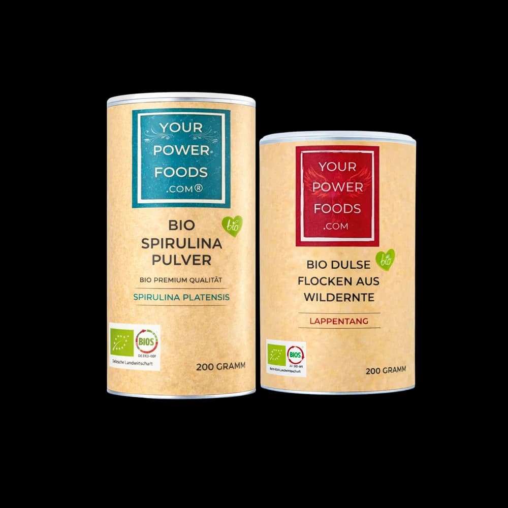 Bio Dulse Flocken 200g & Bio Spirulina Pulver 200g Set Bio Dulse Flocken 200g & Bio Spirulina Pulver 200g Set