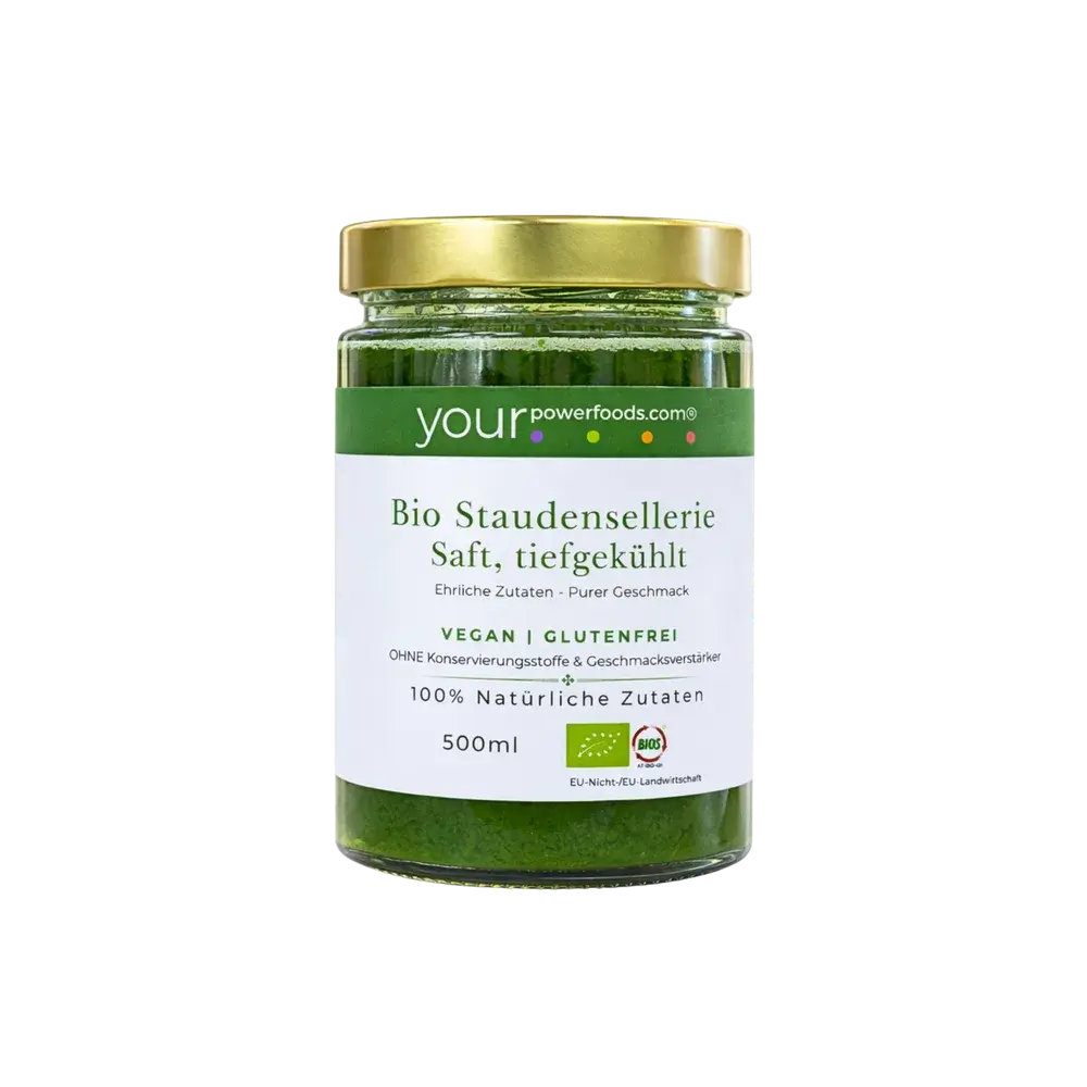 Bio Stauden Selleriesaft, tiefgekühlt, konform, vegan, glutenfrei, Vorteilsset 12 x 500 ml Bio Stauden Selleriesaft, tiefgekühlt, konform, vegan, glutenfrei, Vorteilsset 12 x 500 ml
