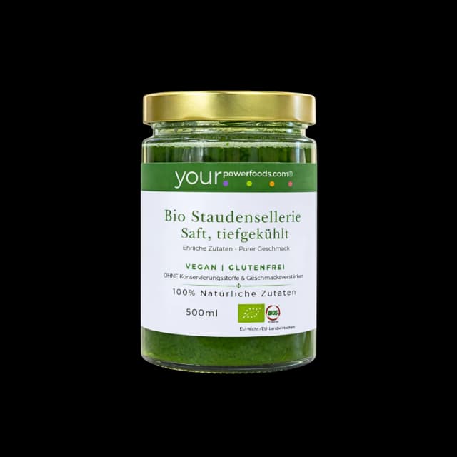 Bio Stauden Selleriesaft, tiefgekühlt, konform, vegan, glutenfrei, Vorteilsset 12 x 500 ml