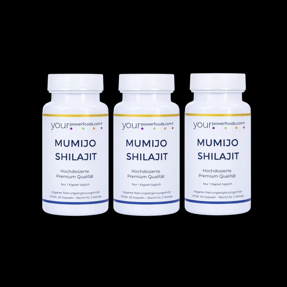 Mumijo Shilajit – 500 mg pro Kapsel, Vorteilsset 2+1 gratis