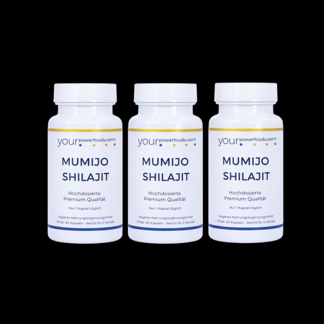 Mumijo Shilajit – 500 mg pro Kapsel, Vorteilsset 2+1 gratis