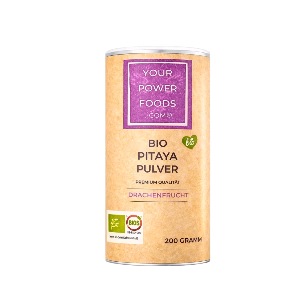 Pitaya Pulver, Bio, 200g, rotes Drachenfrucht Pulver, Red Dragon Powder
