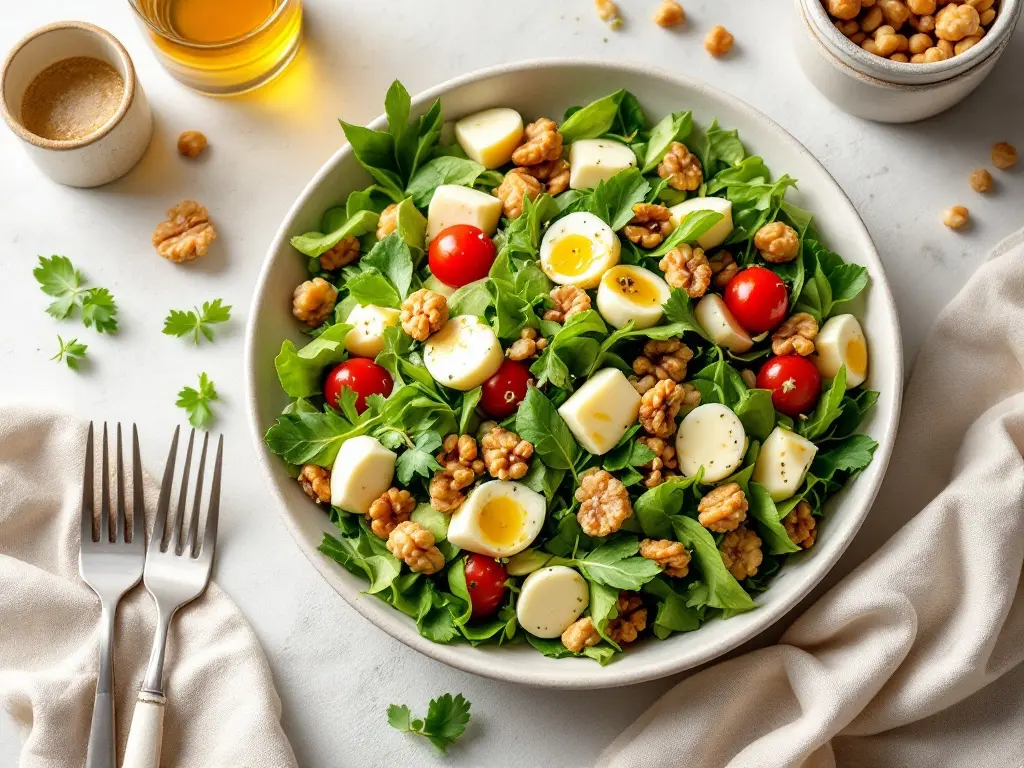 Feldsalat mit gebratener Birne und Ziegenkäse