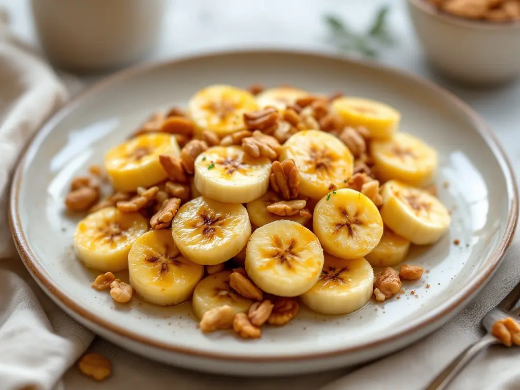 Gebackene Banane mit Walnuss-Haferkruste