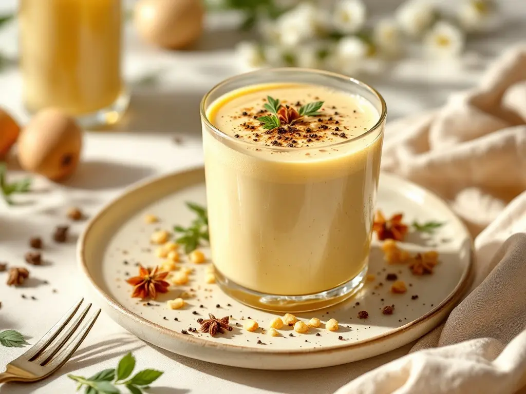 Goldene Kurkuma-Hafermilch mit Leinöl