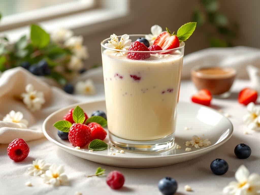 Cremiger Haferbrei mit frischen Himbeeren