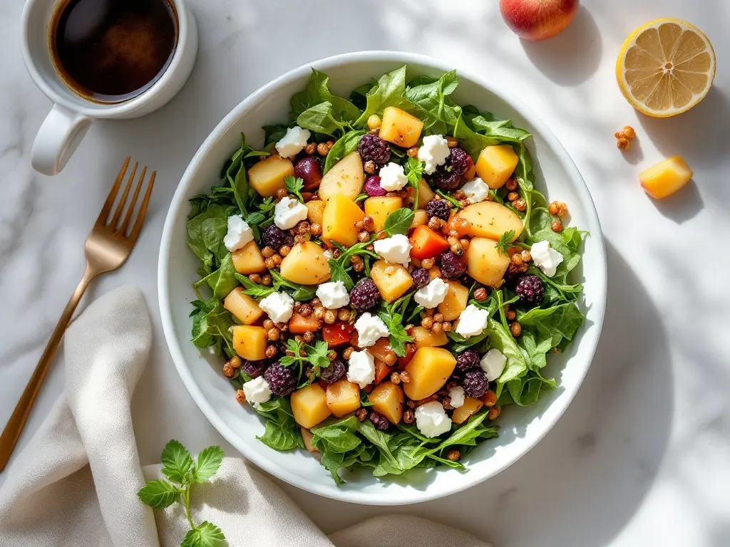 Warme Hirse-Bowl mit Ofenkürbis, Granatapfel und Feta