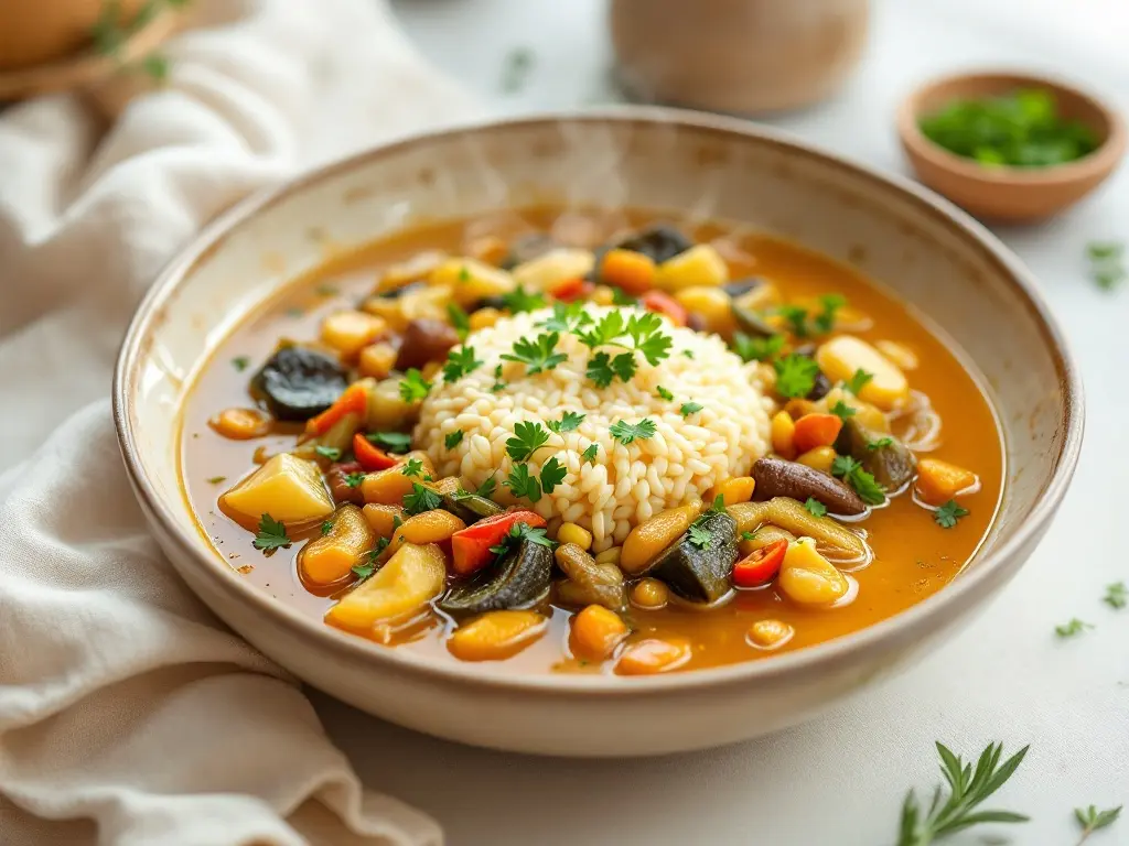 Kichererbsen-Spinat-Curry mit Vollkornreis