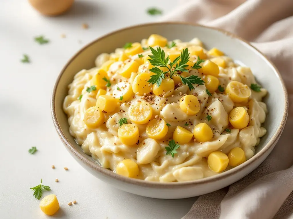 Gedämpfter Klebreis mit Kokosmilch und Mungobohnenpüree