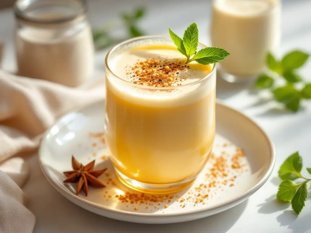 Kurkuma-Goldene Milch mit Mandel und Zimt
