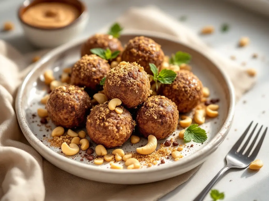 Magnesium-Energy-Balls mit Kakao und Cashew