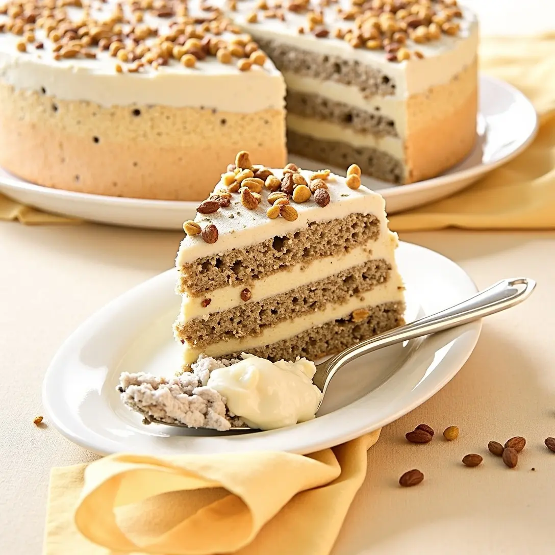 Mohn-Mandel-Torte mit Zimtsahne und Quark