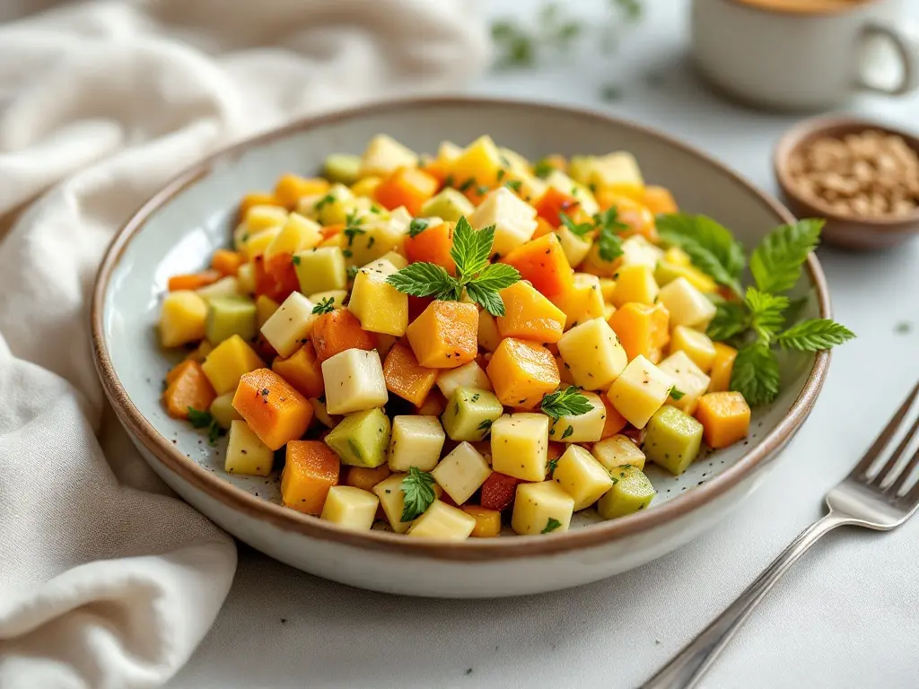 Ofenkürbis mit Granatapfel, Tahini und Kichererbsen