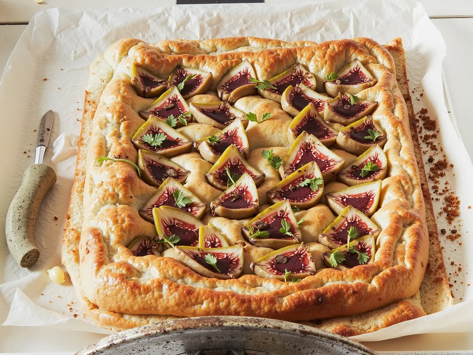 Blätterteig-Tarte mit Ricotta-Creme, frischen Feigen und Honig