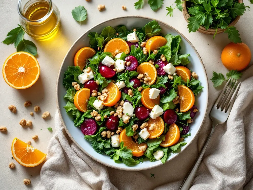 Rote-Bete-Salat mit Walnüssen und Orangenfilets