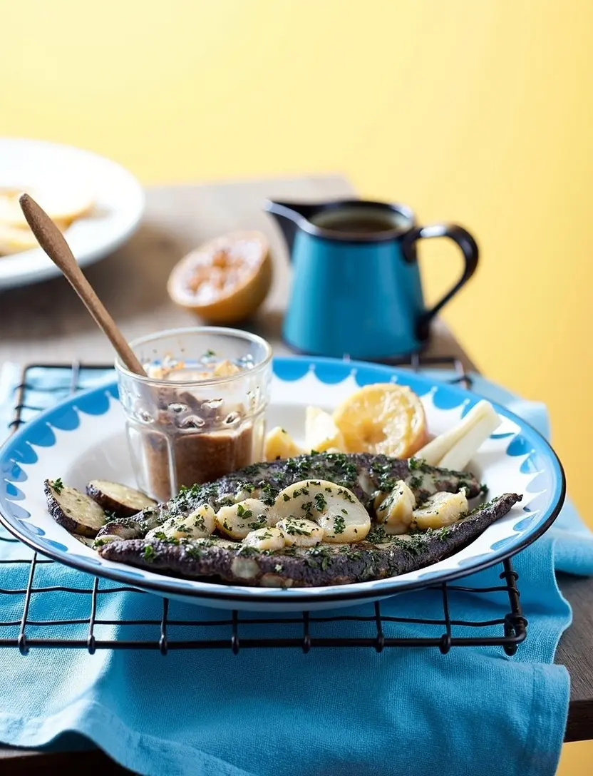 Gegrillte Sardinen mit Linsen-Fenchel-Salat und Blutorangenvinaigrette