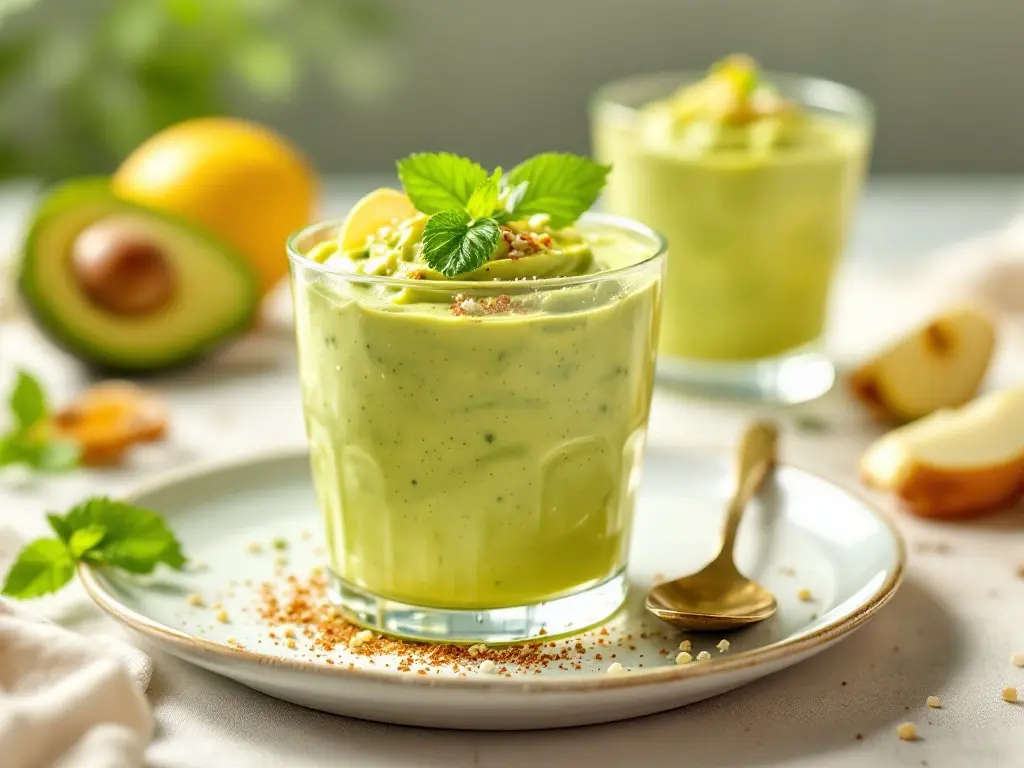 Cremiger Avocadodip mit Wasabi und Apfel