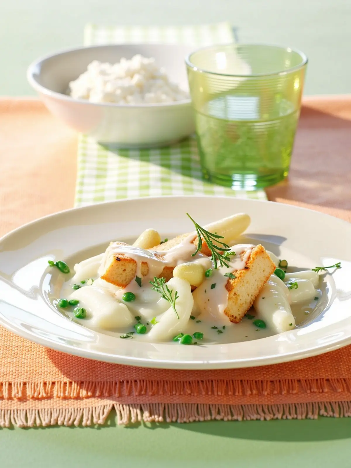 Spargel-Lachs-Ragout mit Kapern und frischem Dill
