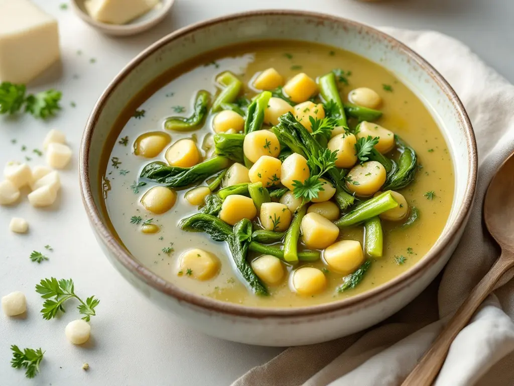 Cremige Spargelsuppe mit Kerbel