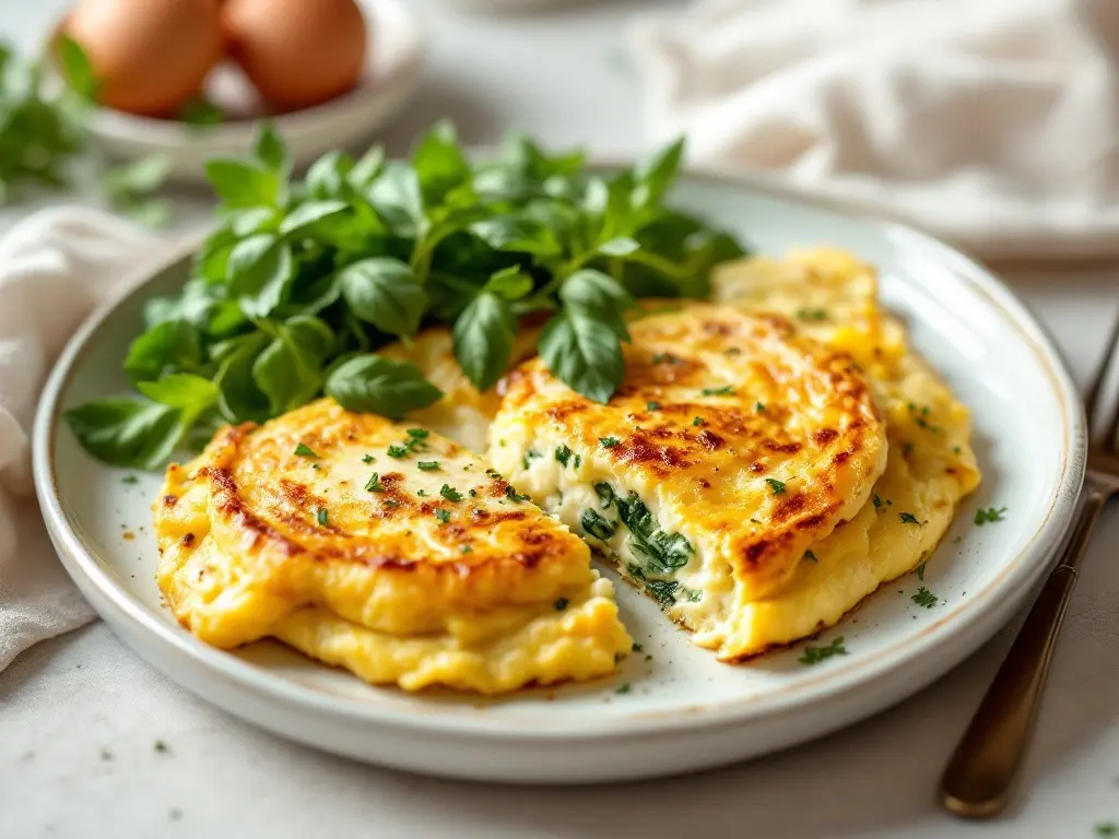 Gebackenes Spinat-Omelett mit Lachs und Mozzarella