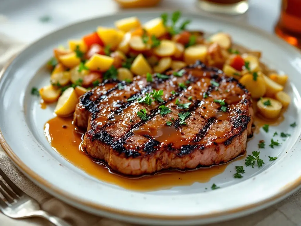 Gegrilltes Rindersteak mit rauchiger Whisky-BBQ-Sauce