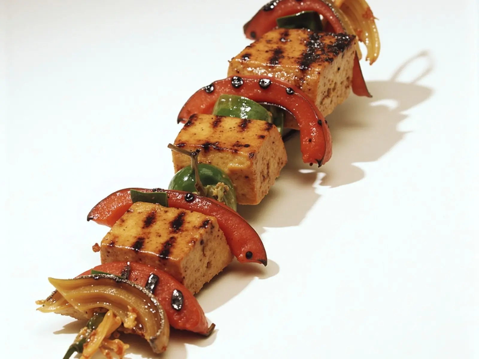 Bunte Tofu-Gemüse-Spieße vom Grill
