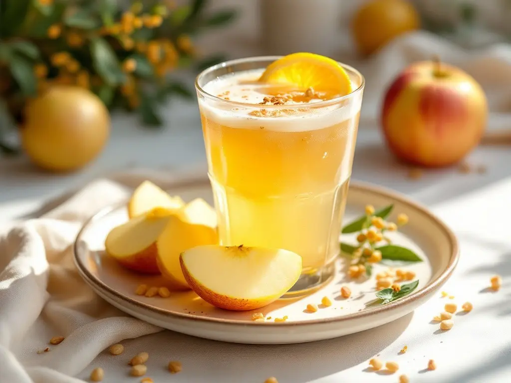 Warmer Holunder-Zimt-Drink mit Apfel und Nelken