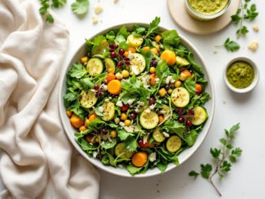 Buchweizen-Bowl mit Ofengemüse und Kürbiskern-Pesto