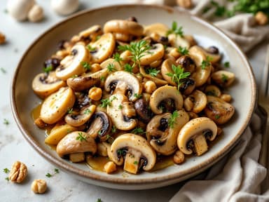 Gefüllte Champignons mit Kräuter-Frischkäse und Walnüssen