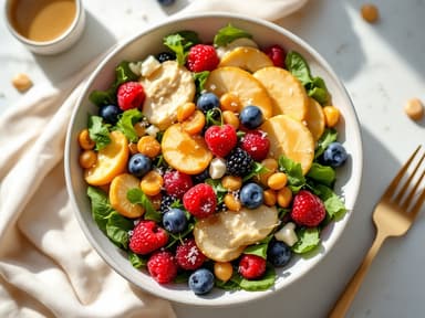 Hirse-Frühstücksbowl mit Himbeeren und Mandelmus