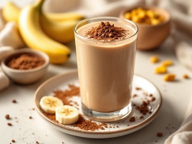 Kakao-Maca-Power-Shake mit Mandelmus und Banane