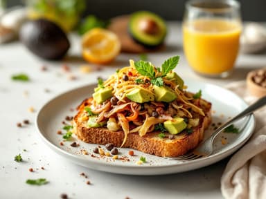 Knuspriges Sauerteigbrot mit Avocado, Sauerkraut und Schwarzkümmel