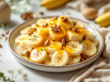 Lauwarmer Hüttenkäse mit Honig und Walnüssen