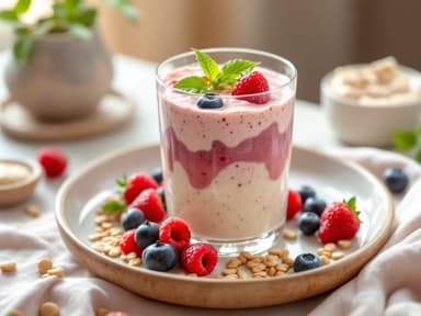 Overnight Oats mit Himbeeren, Chiasamen und Mandelmus