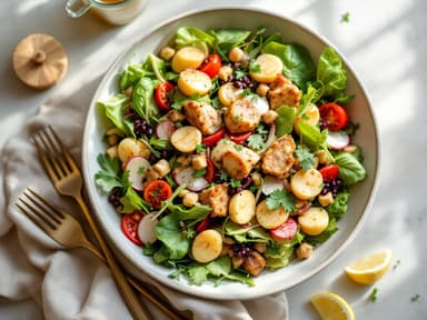 Warmer Linsensalat mit geräuchertem Forellenfilet und Radieschen