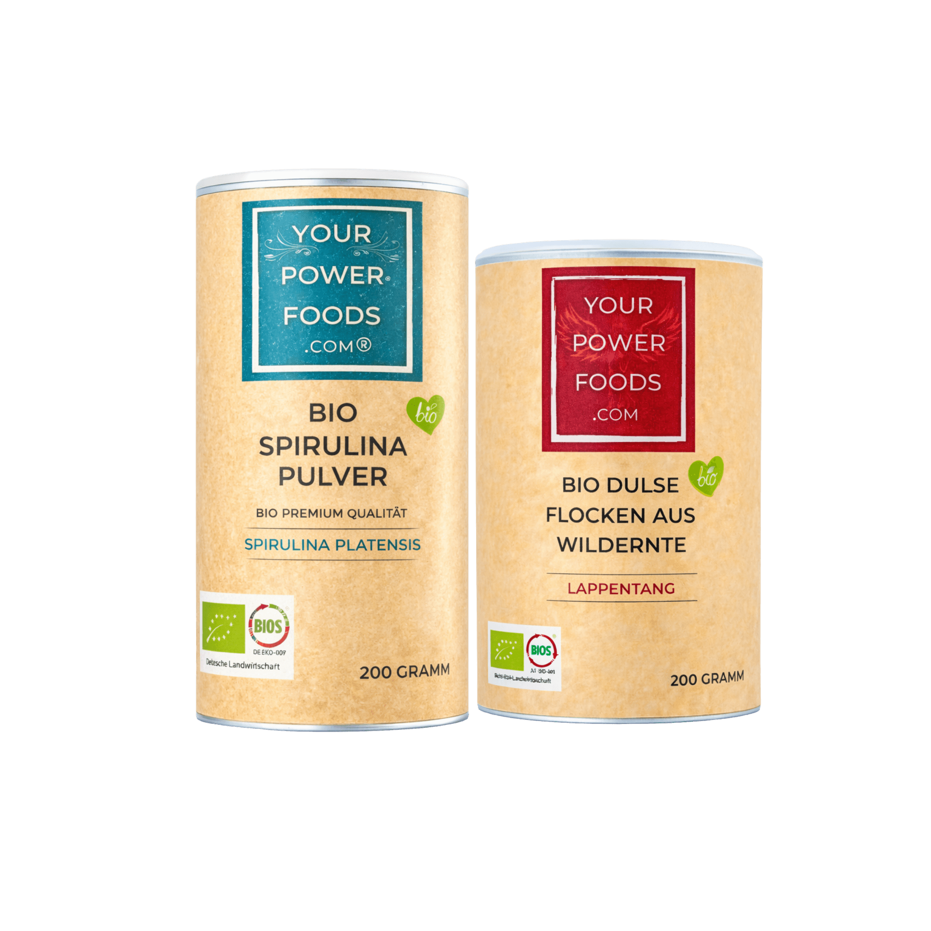 Bio Dulse Flocken 200g & Bio Spirulina Pulver 200g Set