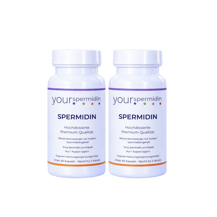 Spermidin, 5mg hochdosiert, Vorteilsset, 2 x 60 Kapseln, 15% Sparen