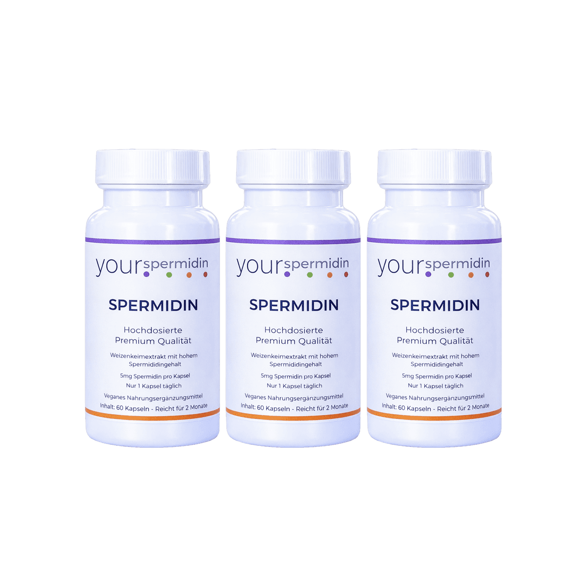 Spermidin Hochdosiert 5mg | Spermidin für 6 Monate | Weizenkeimextrakt Kapseln Kaufen | 3-er Vorteilsset Spermidin Hochdosiert 5mg | Spermidin für 6 Monate | Weizenkeimextrakt Kapseln Kaufen | 3-er Vorteilsset