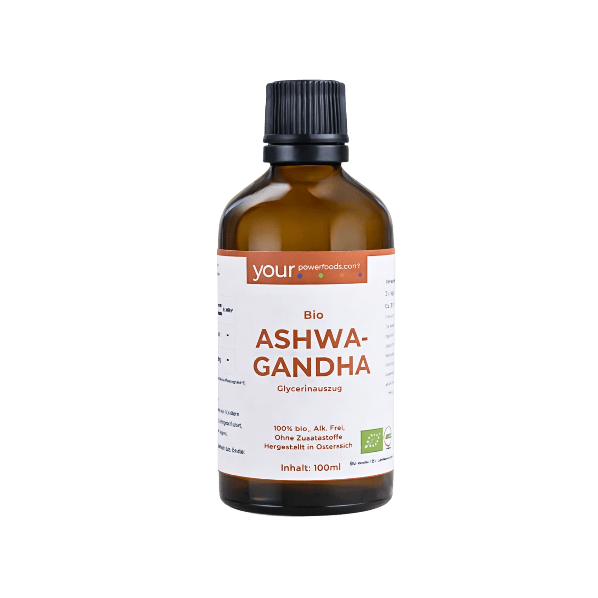 Bio Ashwagandha Tinktur, alkoholfrei, konform, 100 ml