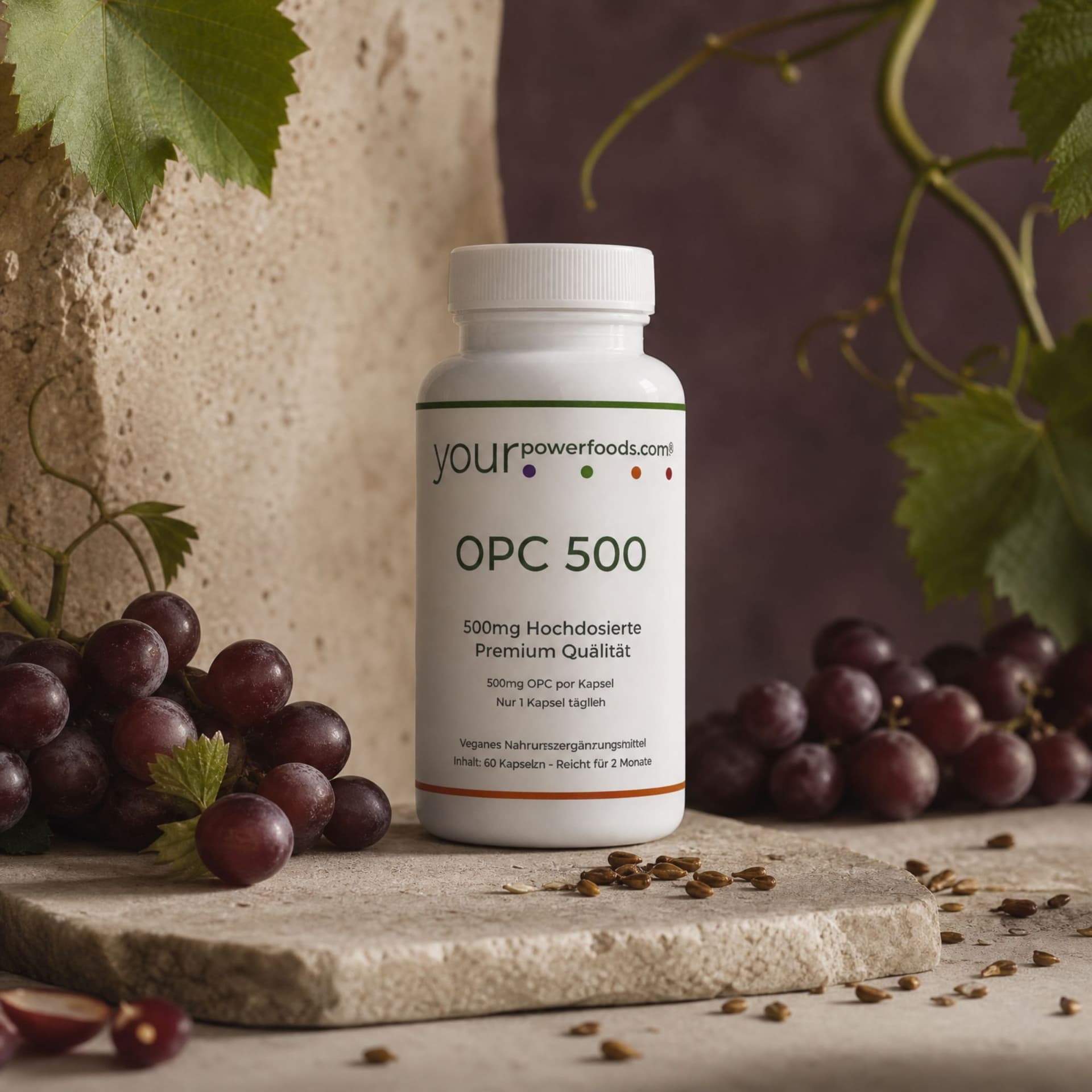 OPC 500 mg — ekstrakt grožđa — visoke doze, samo 1 kapsula dnevno — slika proizvoda 2